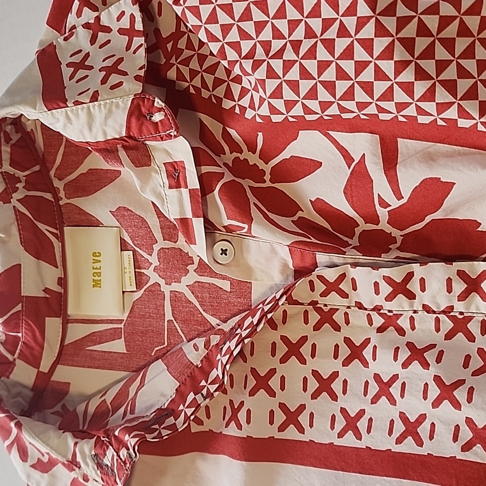 Anthropologie Maeve Printmaker Poplin Dress XS - Picture 13 of 13